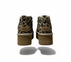 Leopard Print Sueded Platform Mini Boots
