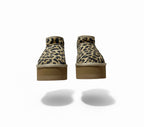 Leopard Print Sueded Platform Mini Boots